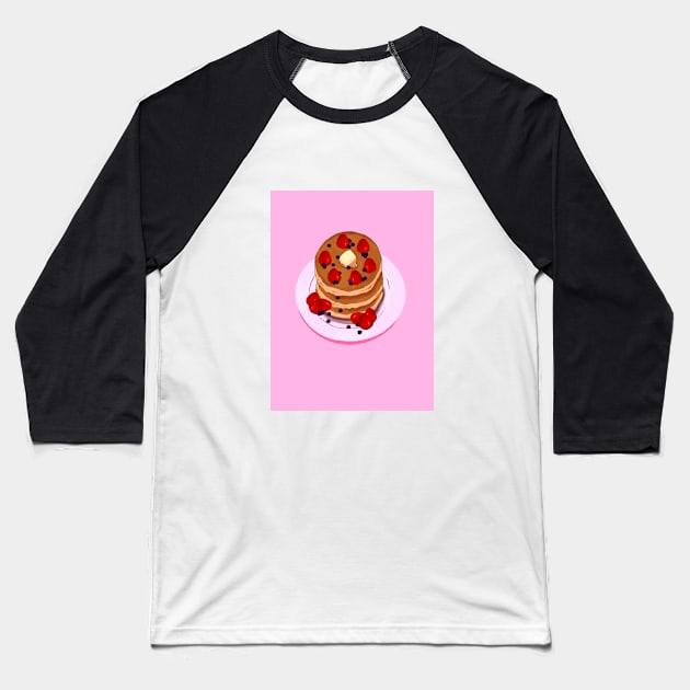 Fluffy Pancakes Baseball T-Shirt by claudiasghost